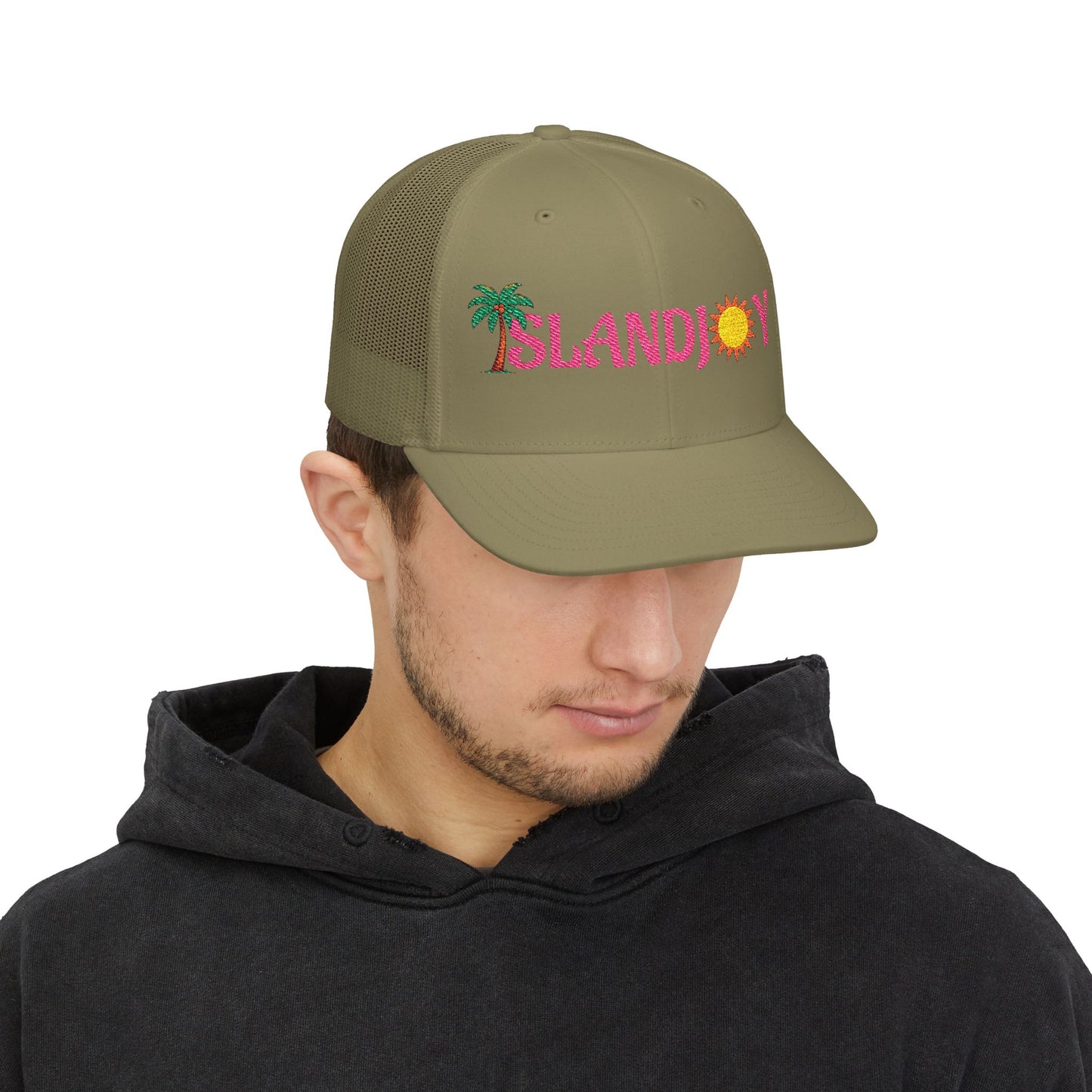 Island Joy Snapback Trucker Cap | Beach Vibes, Summer Accessory, Vacation Hat, Embroidered Hat, Outdoorsy Gift