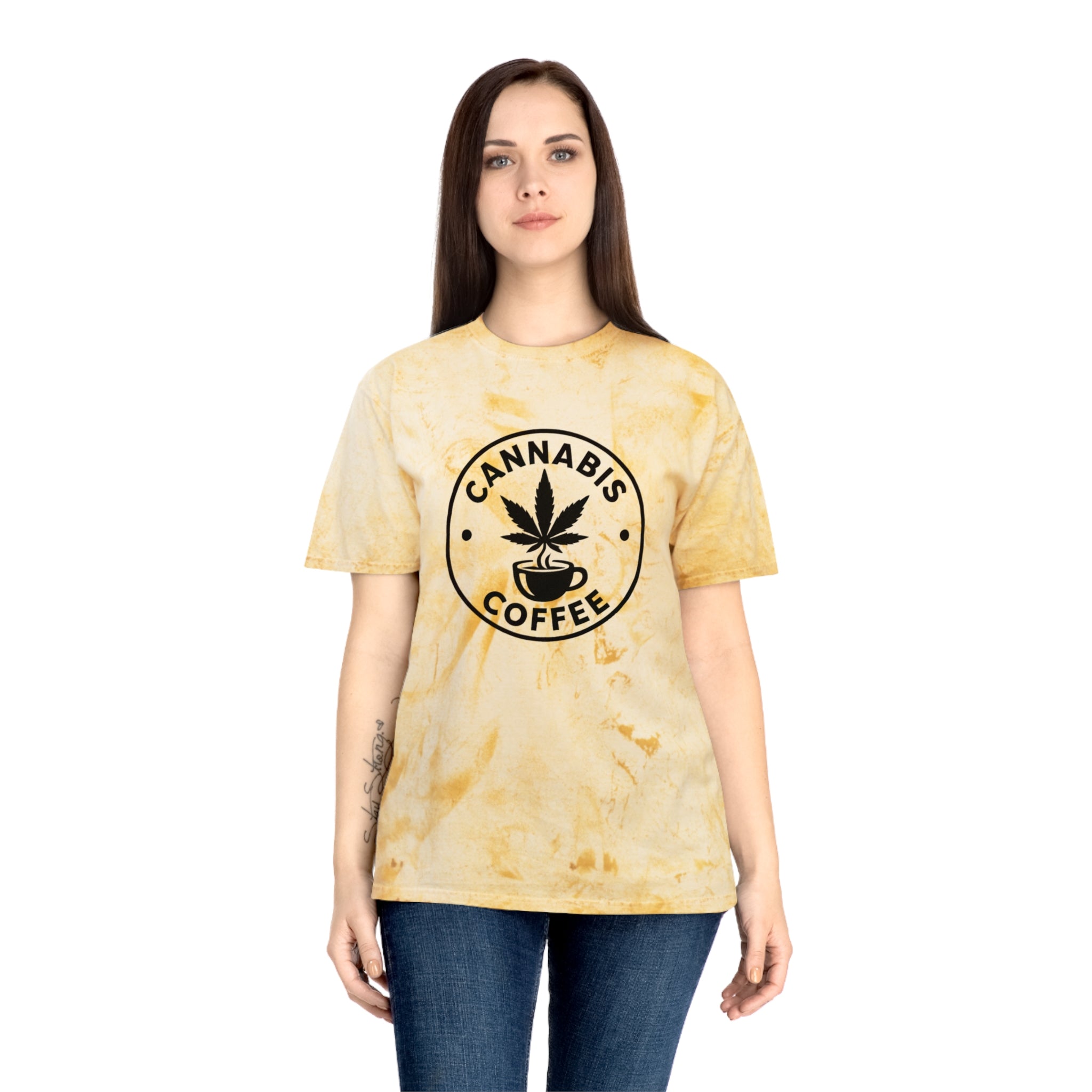 Color Blast Cannabis Coffee T-Shirt for Chill Vibes