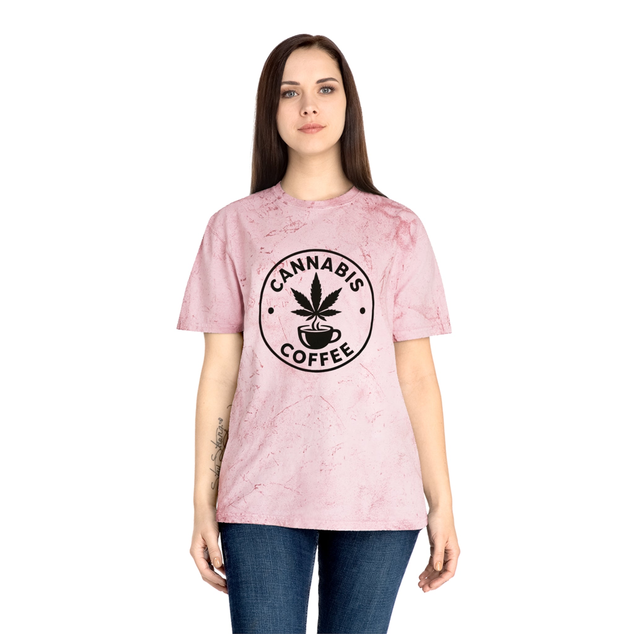 Color Blast Cannabis Coffee T-Shirt for Chill Vibes