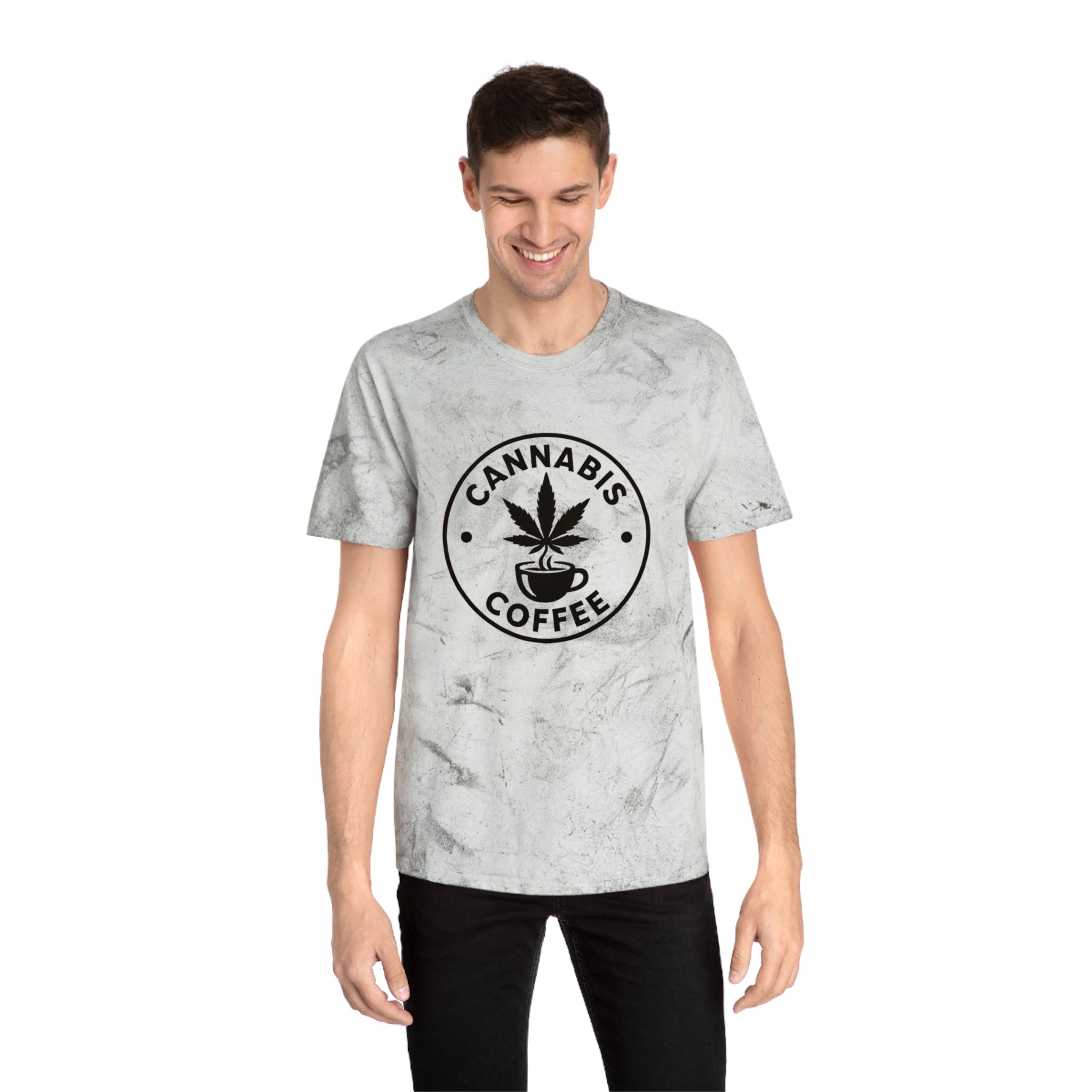 Color Blast Cannabis Coffee T-Shirt for Chill Vibes