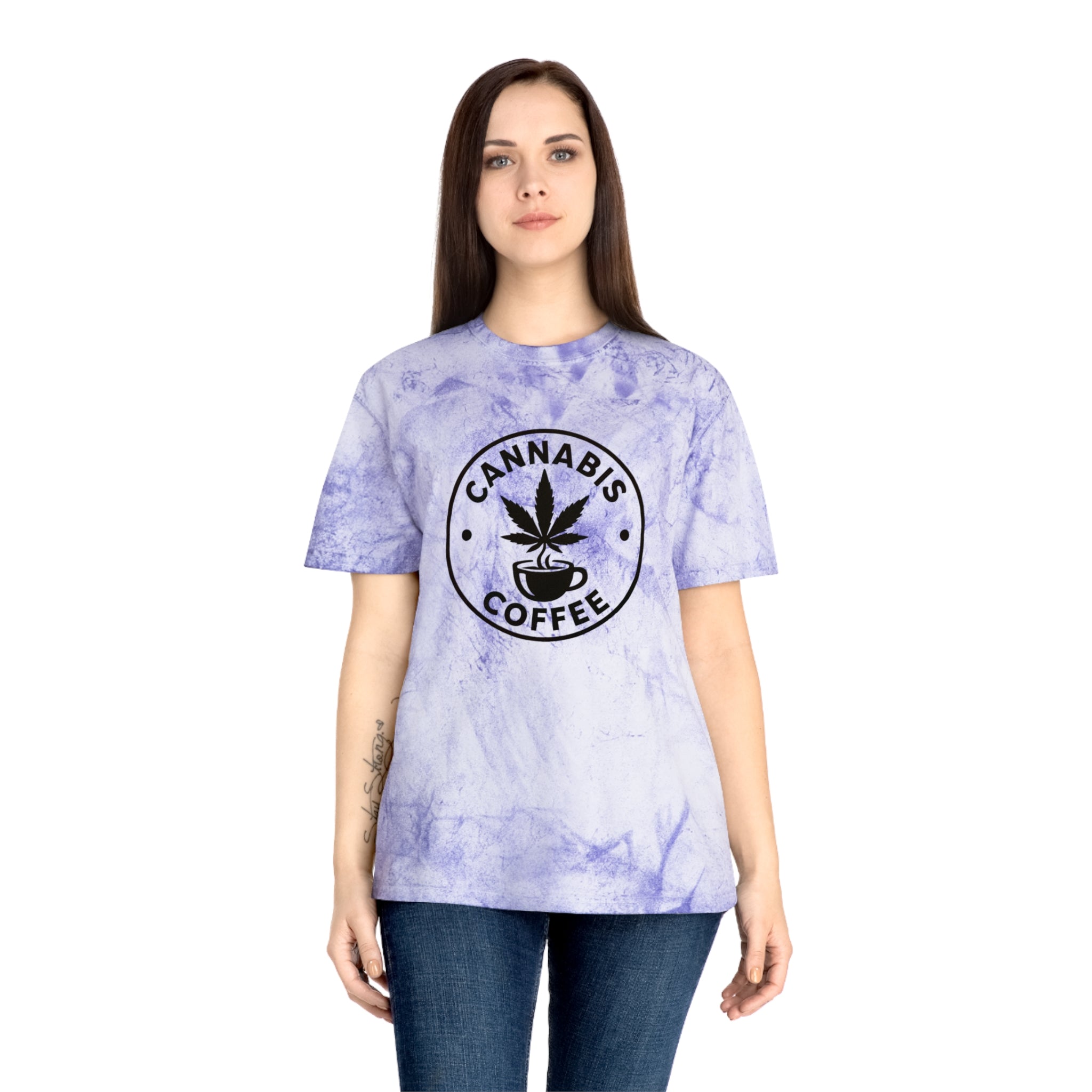 Color Blast Cannabis Coffee T-Shirt for Chill Vibes
