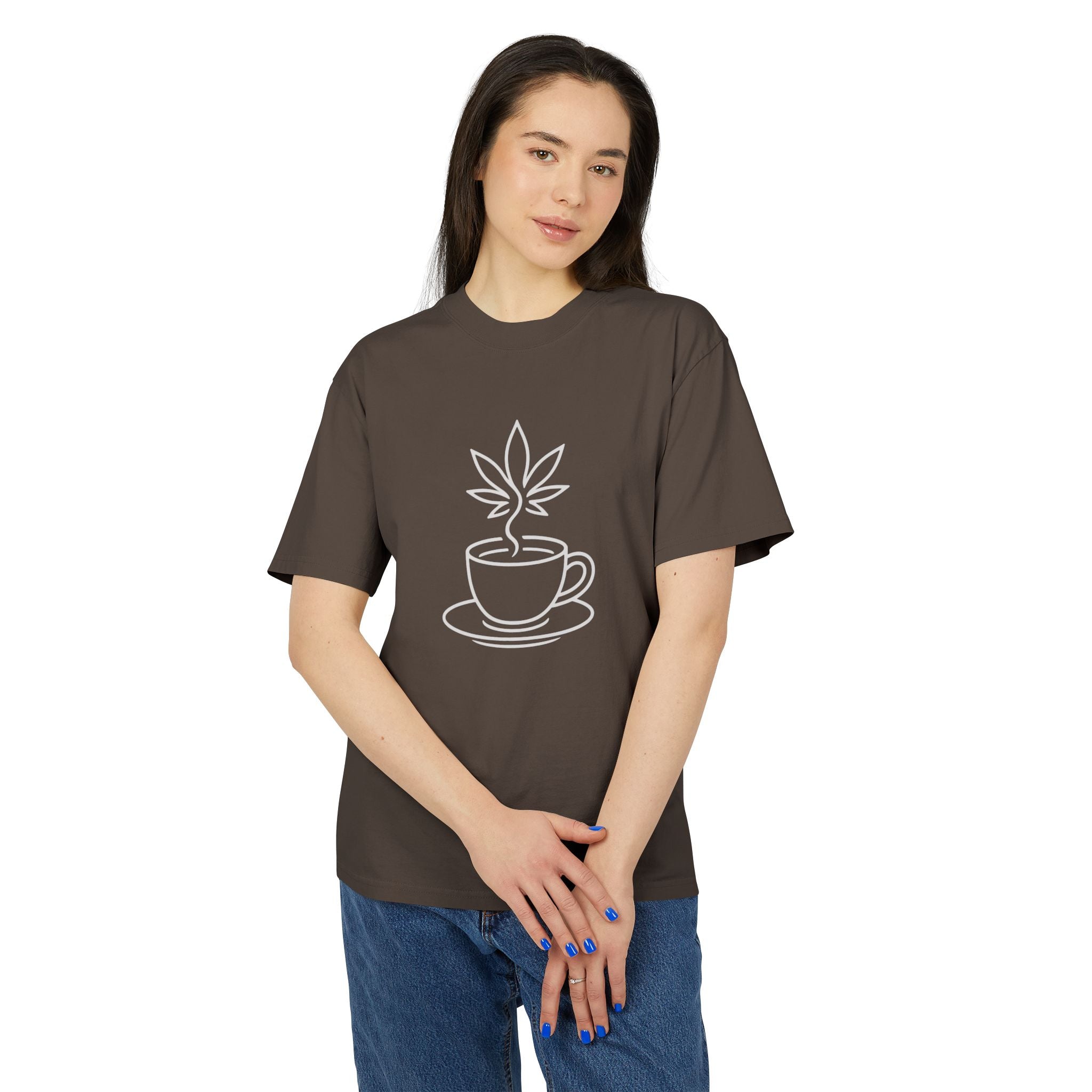 Unisex Heavy Faded Tee - Coffee Plant Design - Perfect for Caffeine Lovers