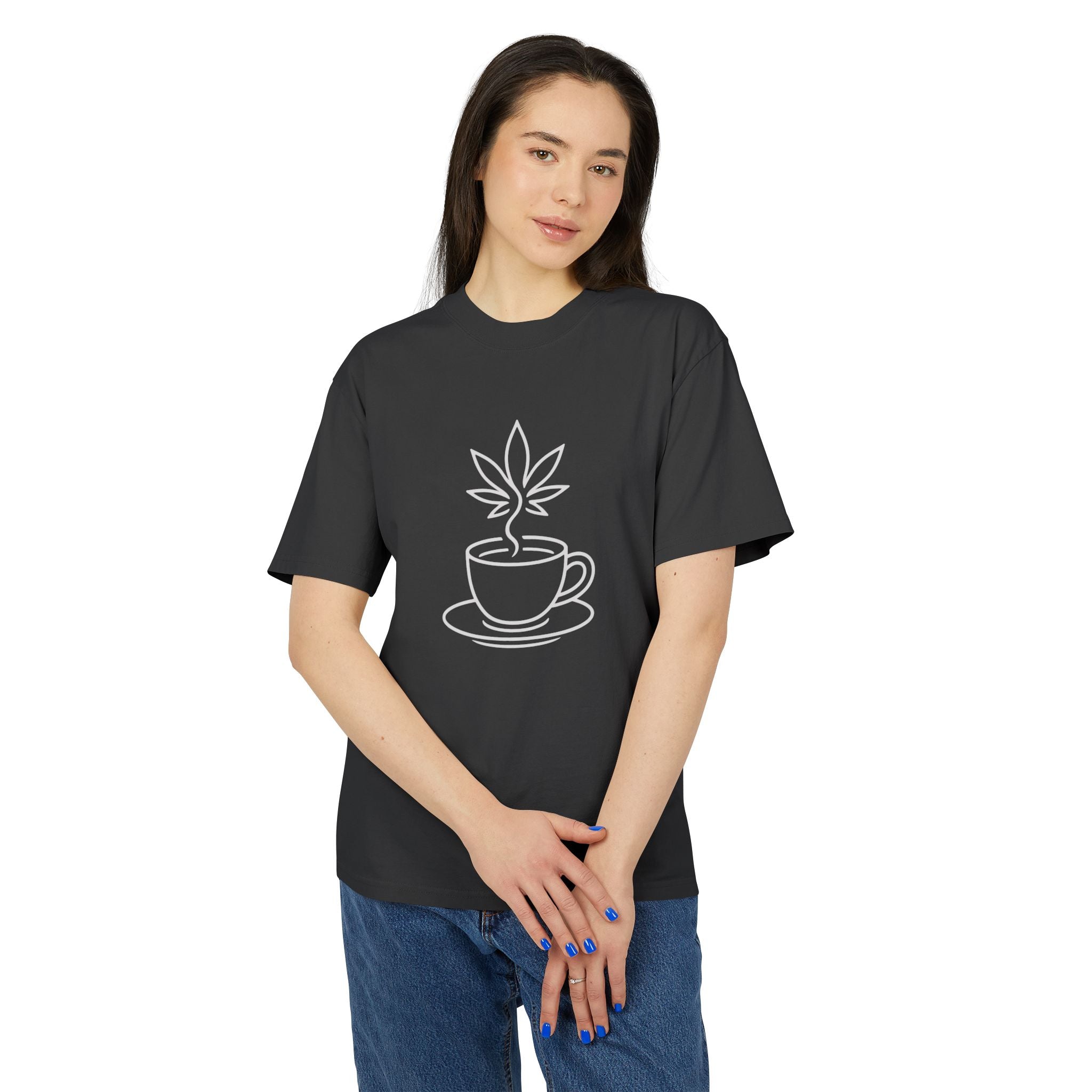 Unisex Heavy Faded Tee - Coffee Plant Design - Perfect for Caffeine Lovers