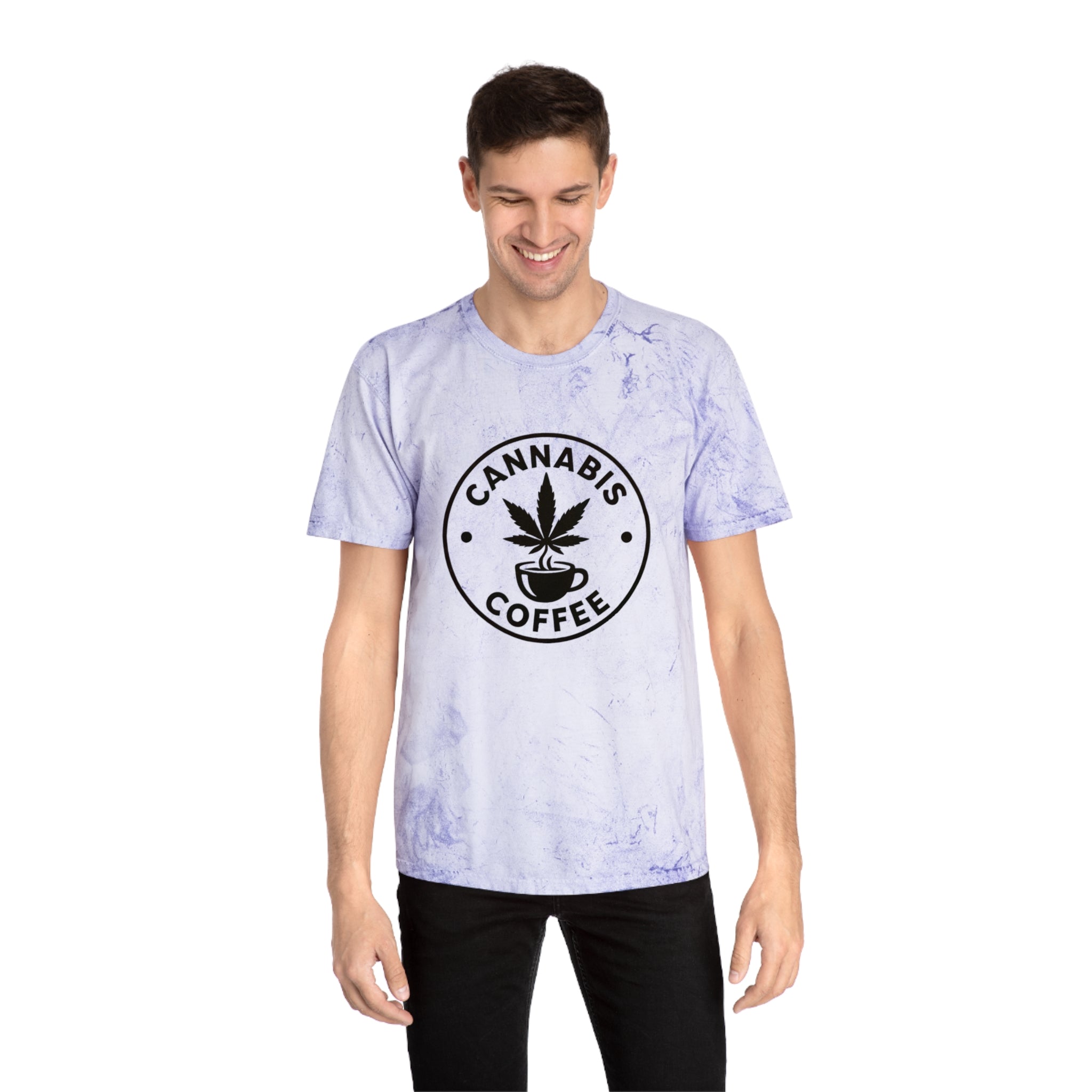 Color Blast Cannabis Coffee T-Shirt for Chill Vibes