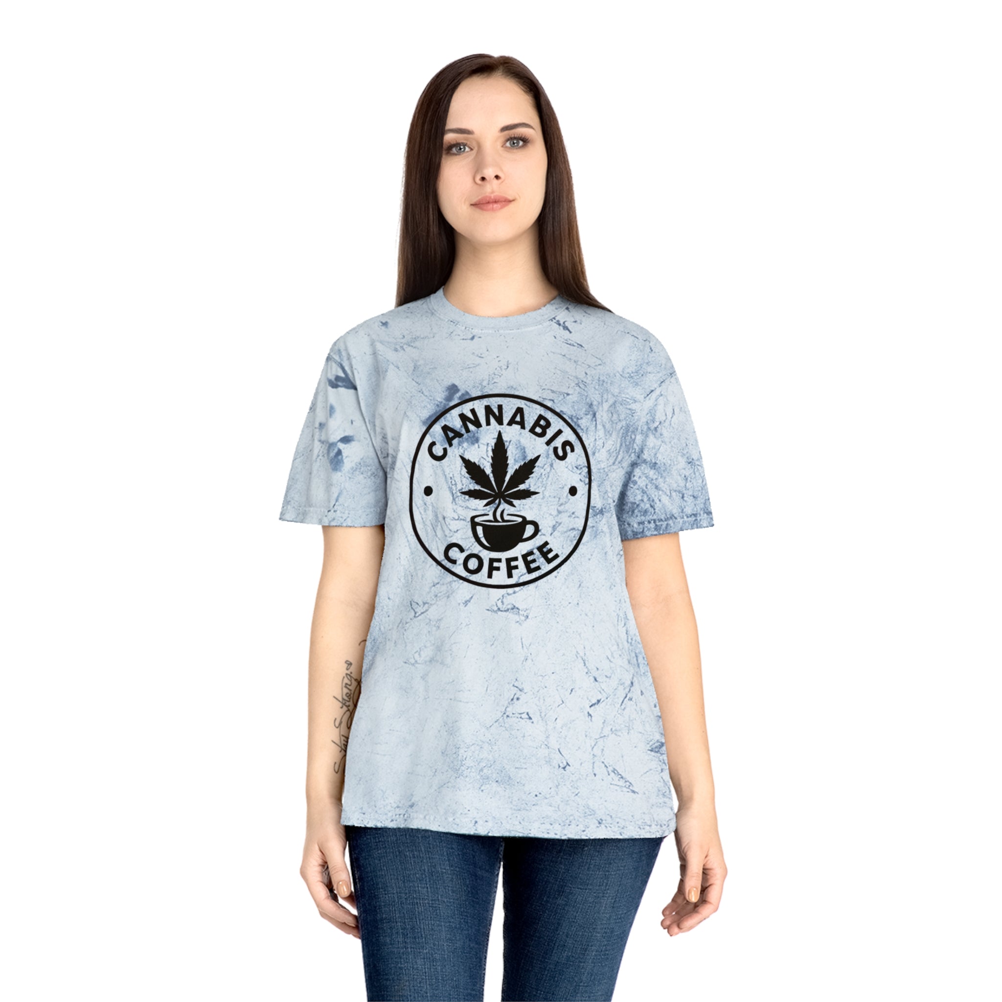 Color Blast Cannabis Coffee T-Shirt for Chill Vibes