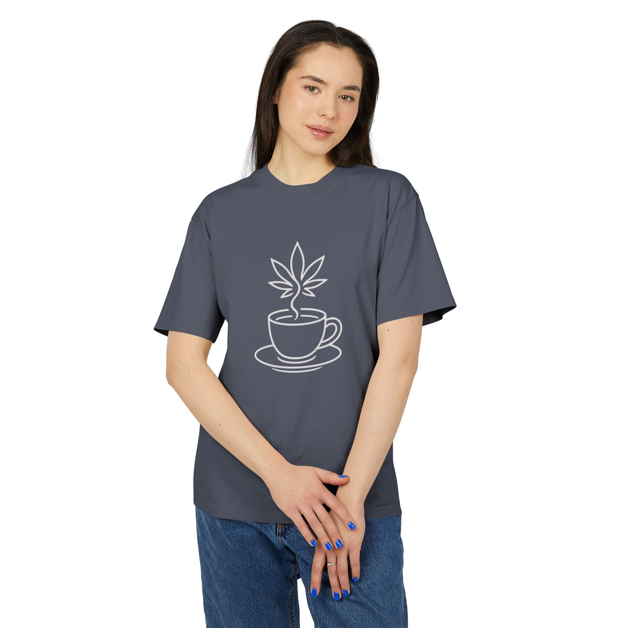 Unisex Heavy Faded Tee - Coffee Plant Design - Perfect for Caffeine Lovers