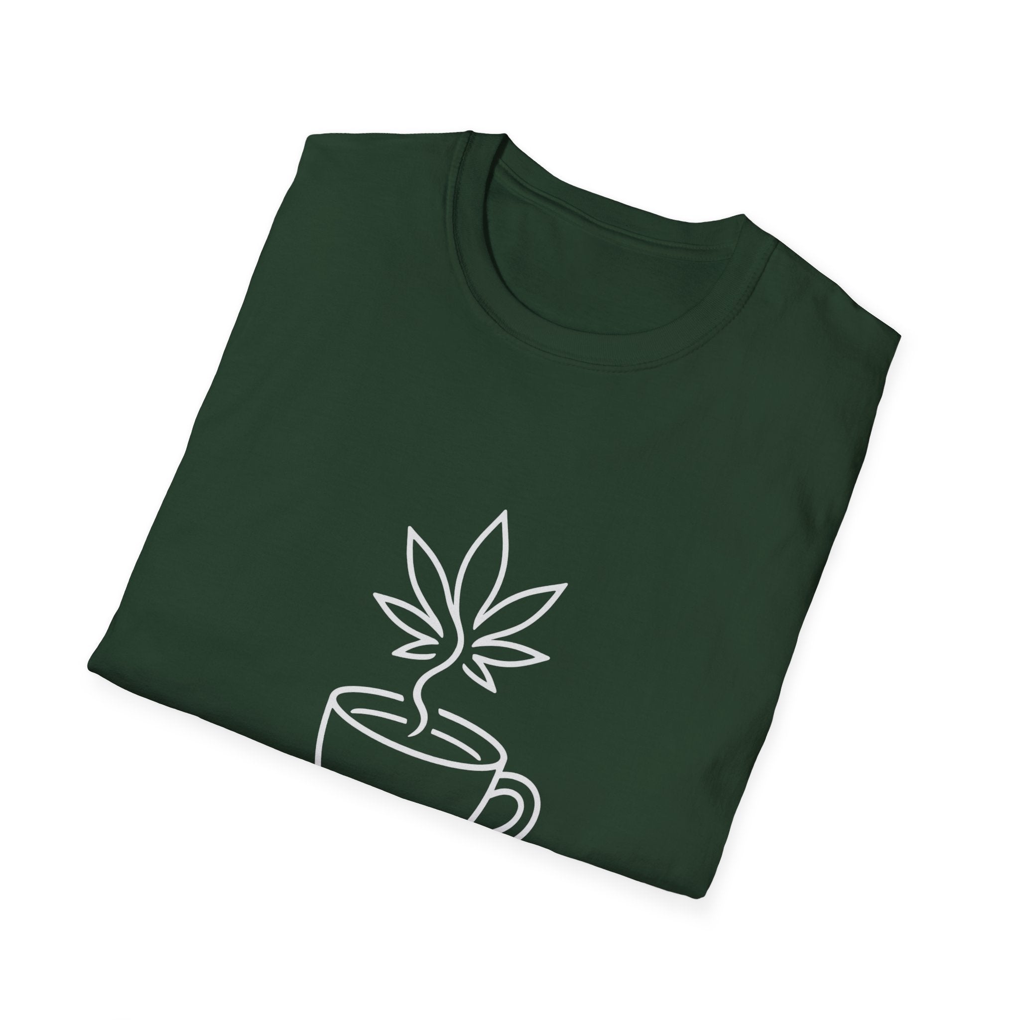 Chill Vibes Unisex Soft style T-Shirt - Coffee and Leaf Design