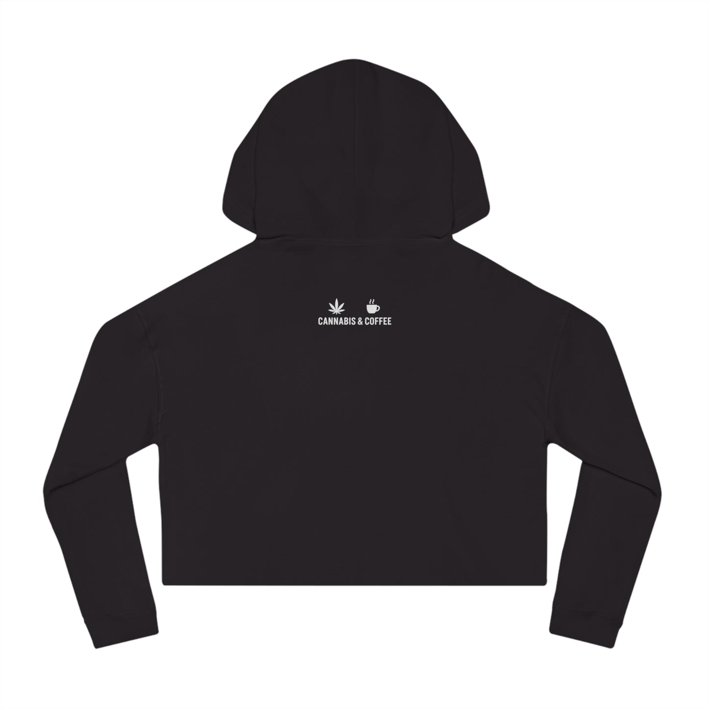 Cropped Hooded Sweatshirt - Cannabis & Coffee Vibes for Relaxation