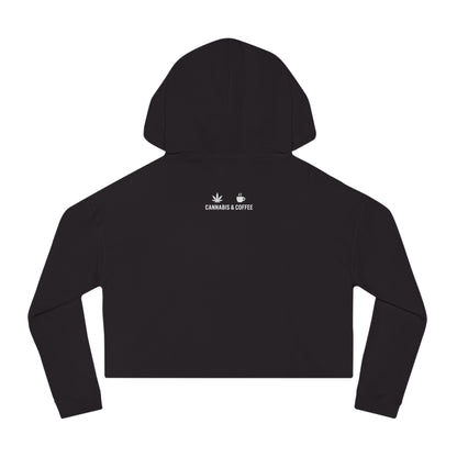 Cropped Hooded Sweatshirt - Cannabis & Coffee Vibes for Relaxation