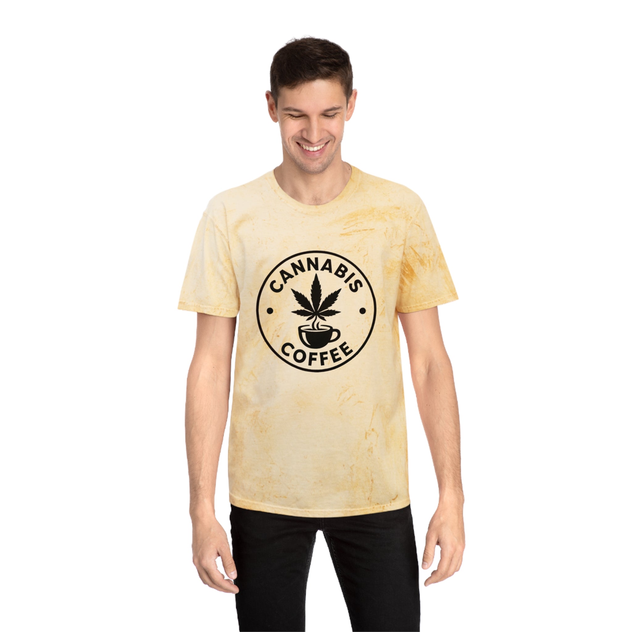 Color Blast Cannabis Coffee T-Shirt for Chill Vibes