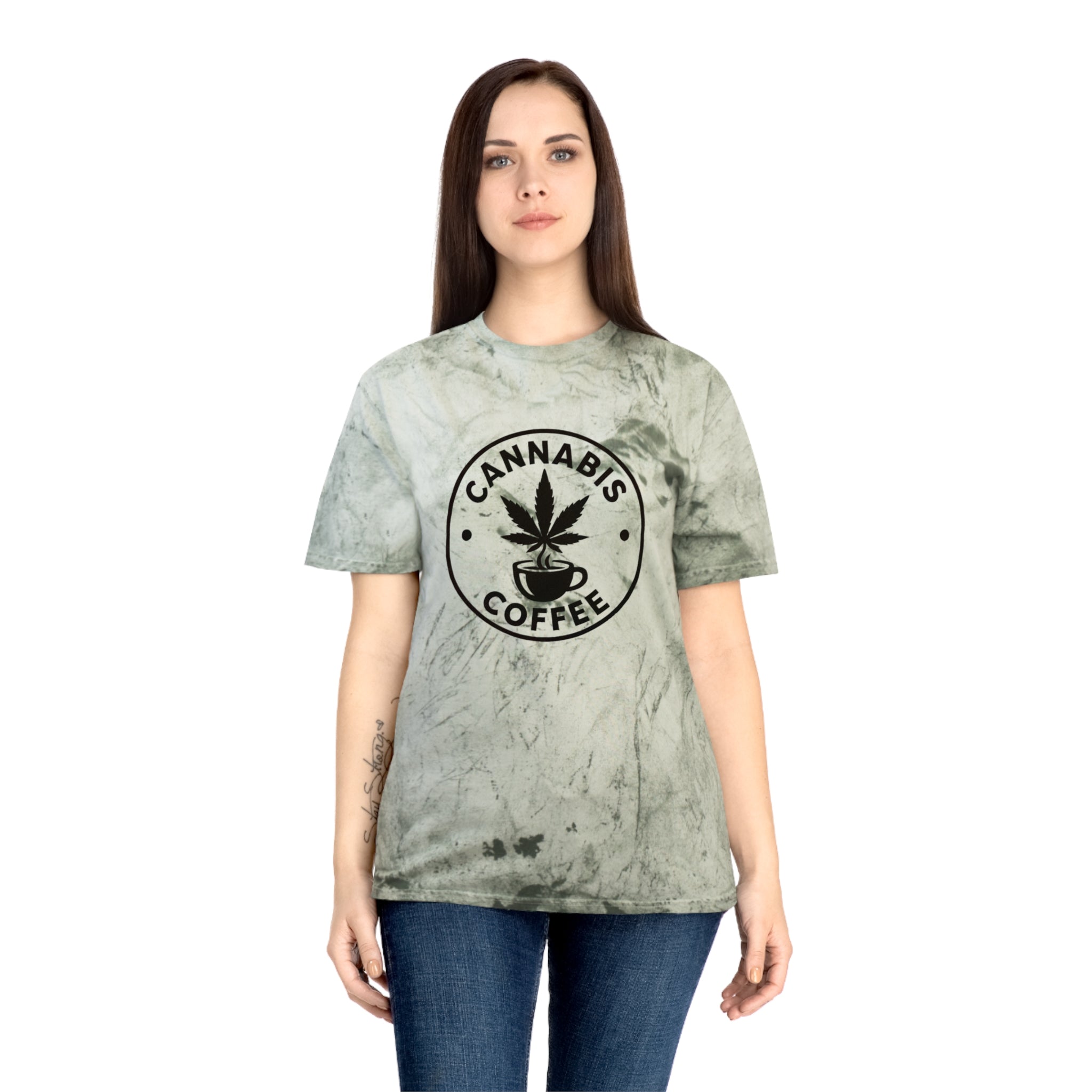 Color Blast Cannabis Coffee T-Shirt for Chill Vibes