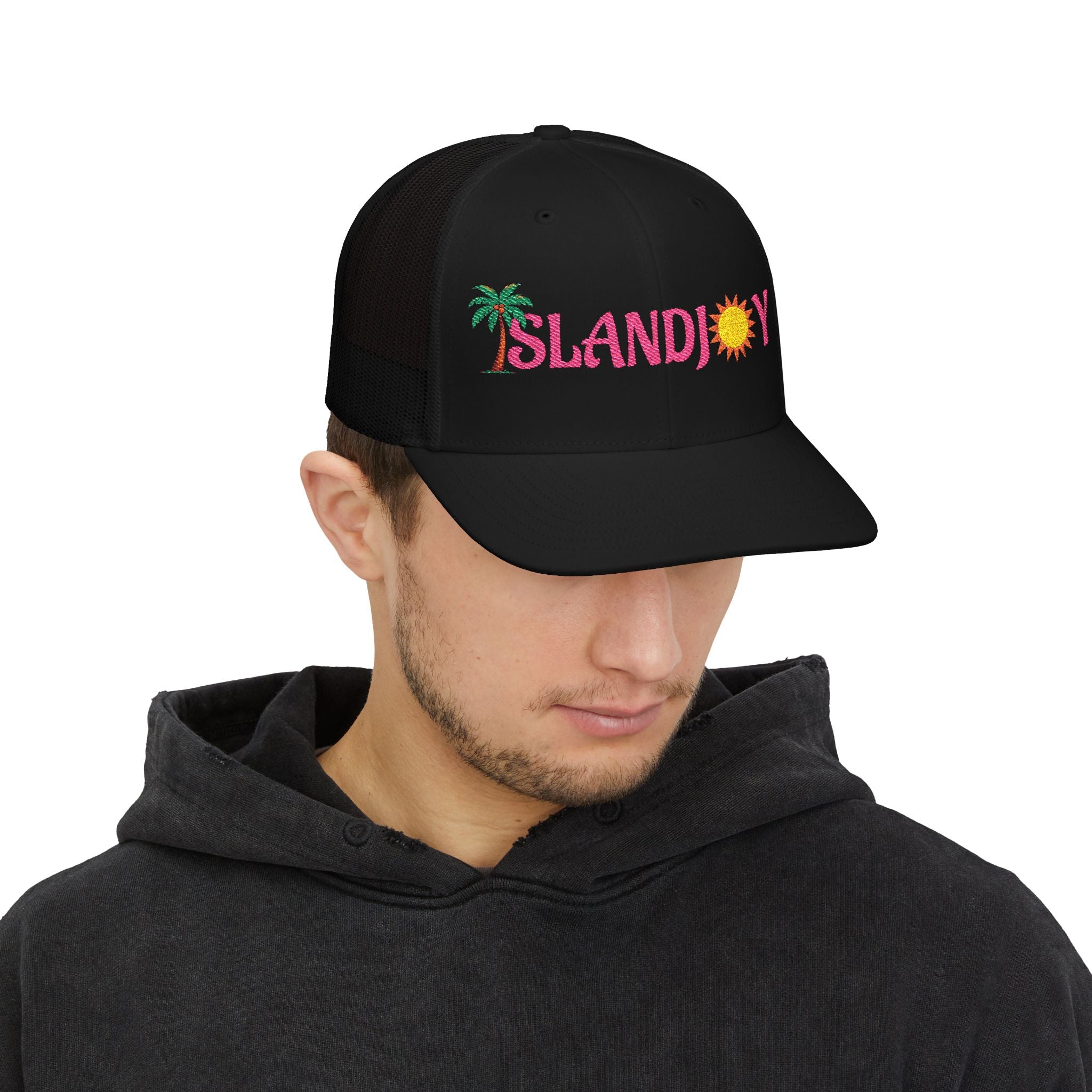 Island Joy Snapback Trucker Cap | Beach Vibes, Summer Accessory, Vacation Hat, Embroidered Hat, Outdoorsy Gift