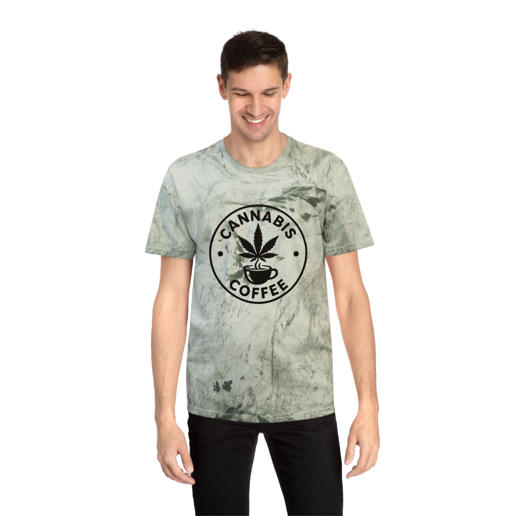 Color Blast Cannabis Coffee T-Shirt for Chill Vibes