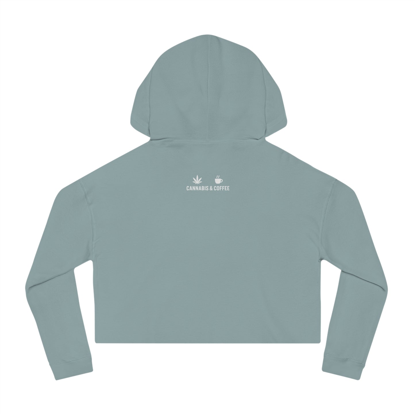 Cropped Hooded Sweatshirt - Cannabis & Coffee Vibes for Relaxation