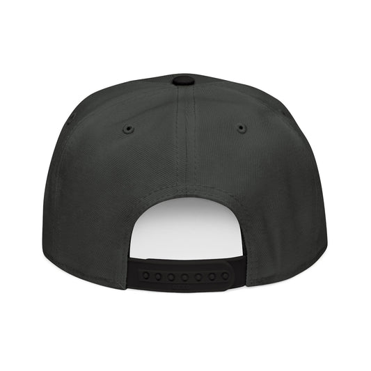 Embroidered Snapback Hat with Cannabis Leaf and Coffee Cup