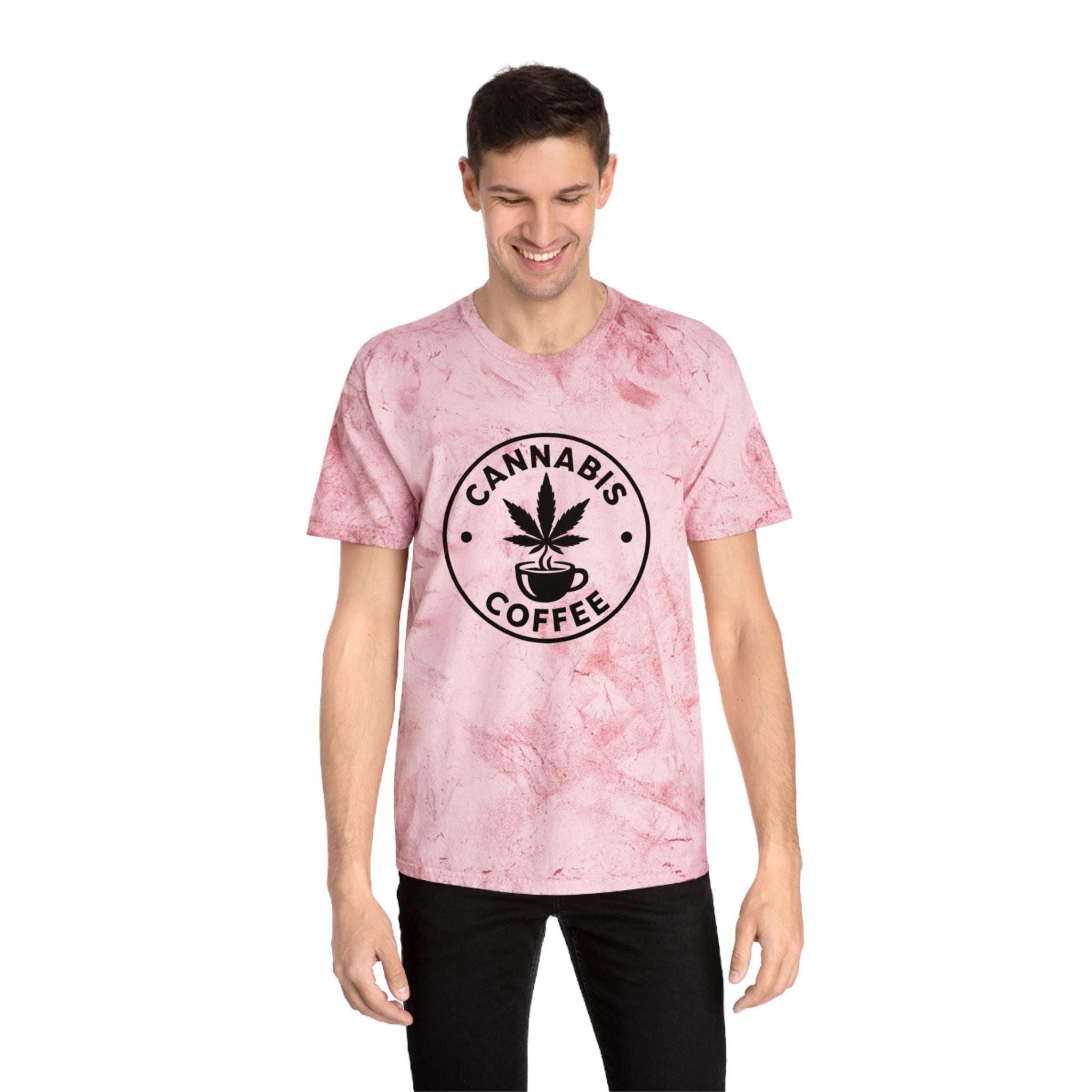Color Blast Cannabis Coffee T-Shirt for Chill Vibes