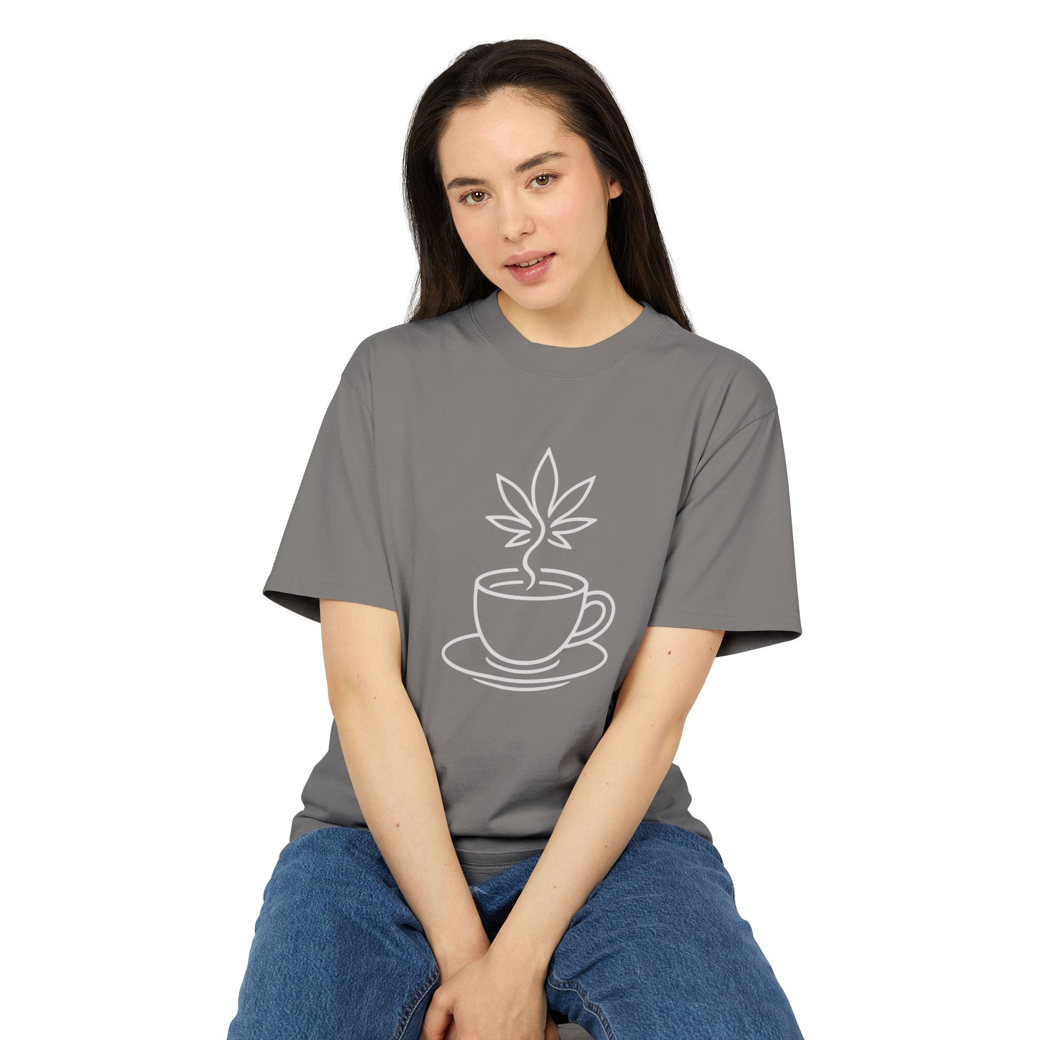 Unisex Heavy Faded Tee - Coffee Plant Design - Perfect for Caffeine Lovers
