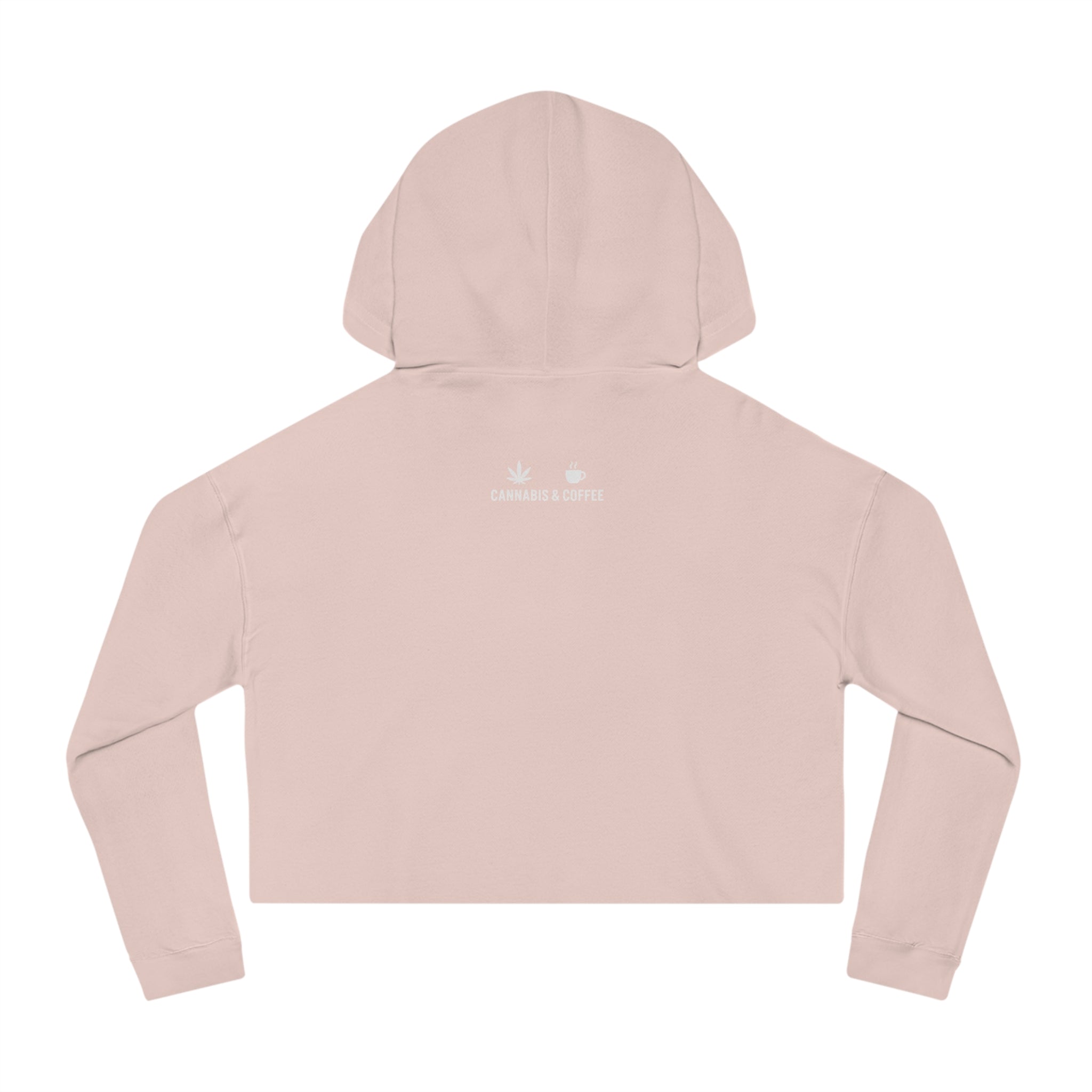 Cropped Hooded Sweatshirt - Cannabis & Coffee Vibes for Relaxation