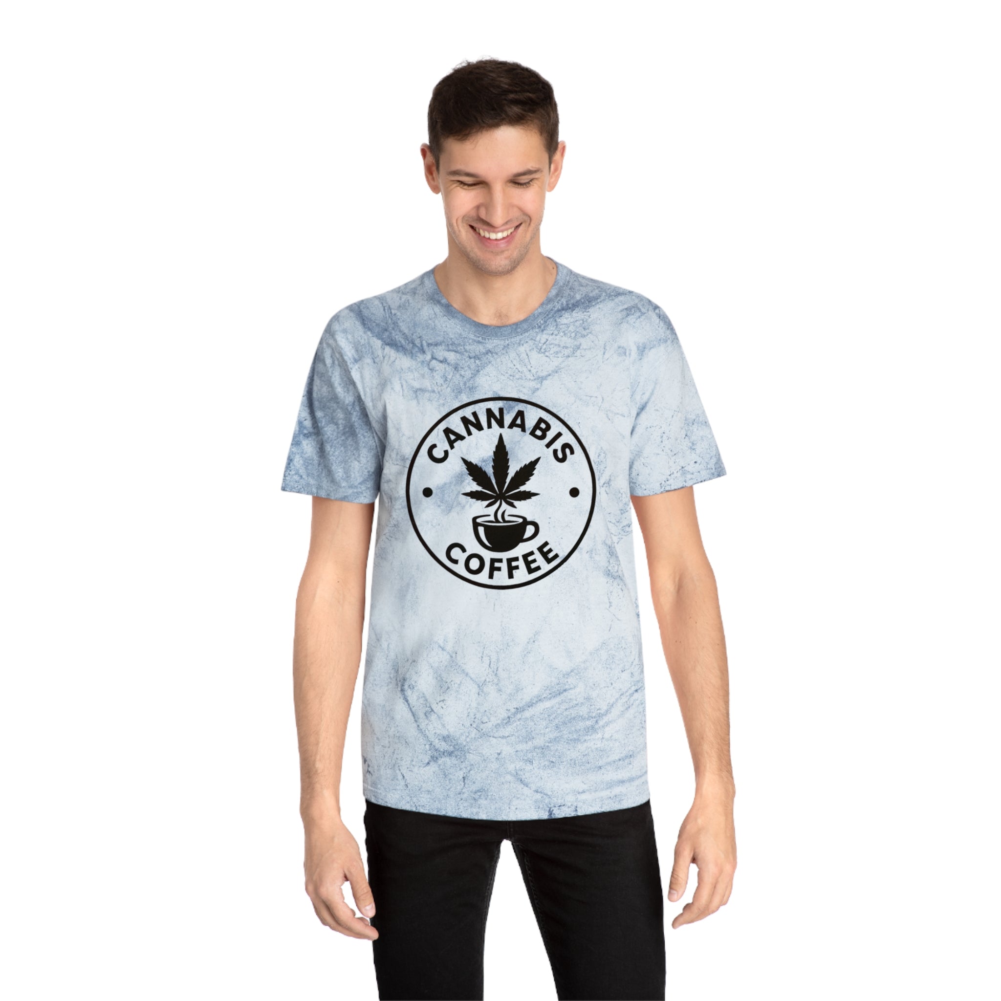 Color Blast Cannabis Coffee T-Shirt for Chill Vibes