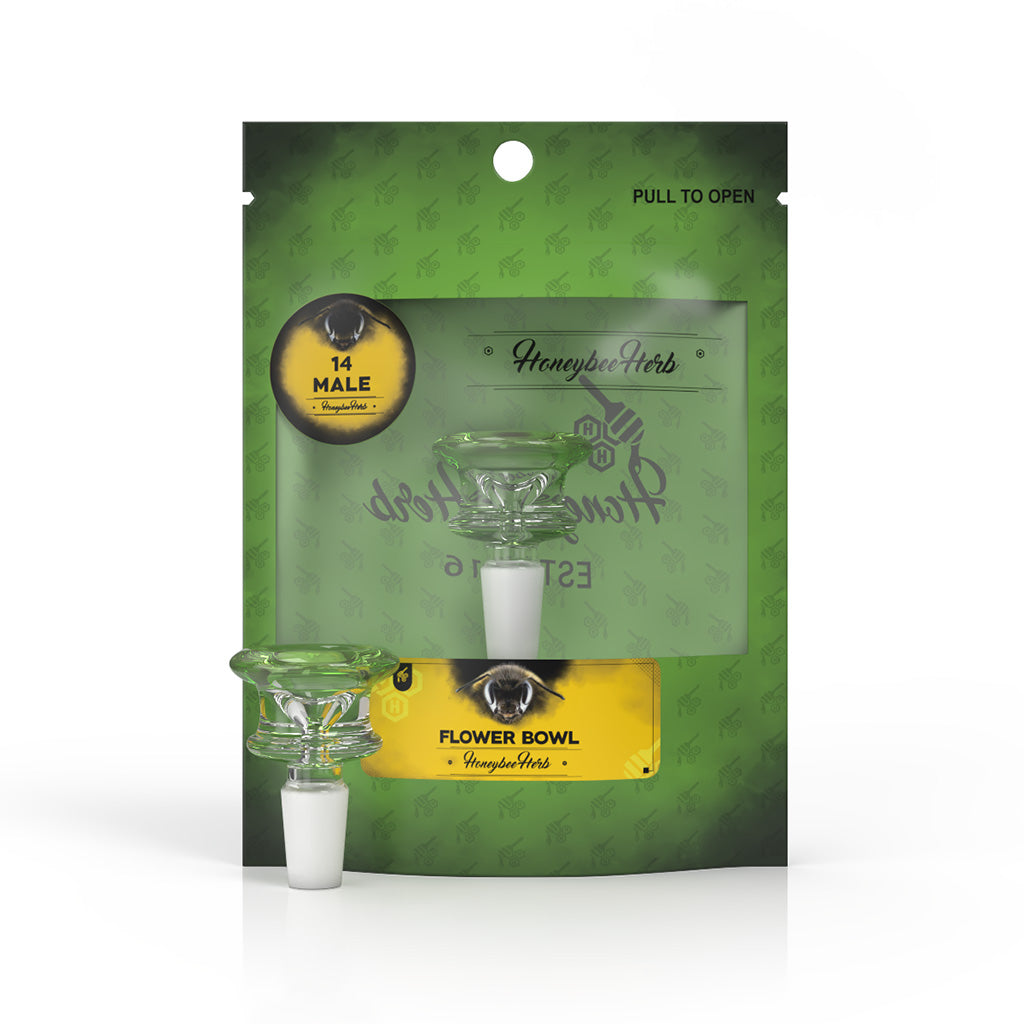 Honeybee Herb Green Line Caldera Bowl Piece - 14mm Male