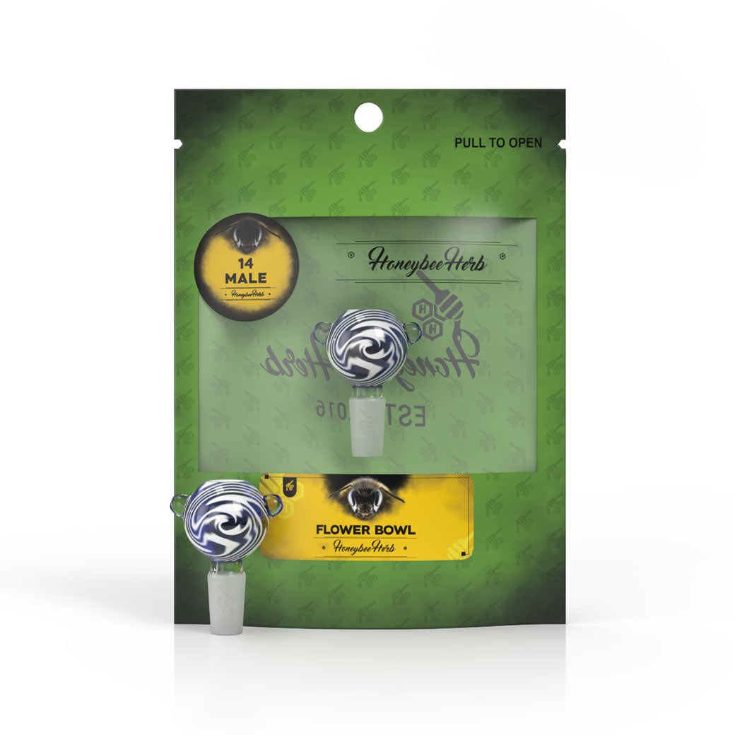 Honeybee Herb Green Line Hypnotic Bowl Piece - 14mm Male