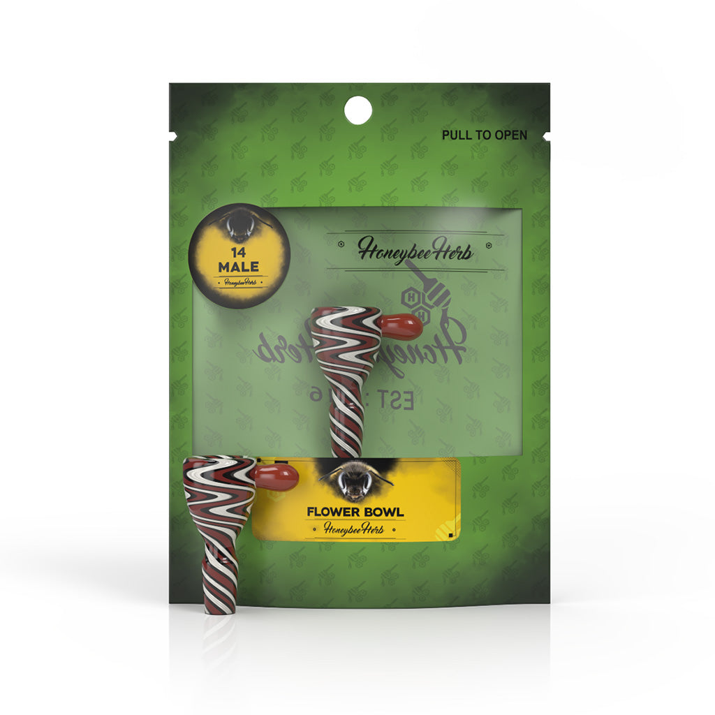 Honeybee Herb Green Line Wig Wag Bowl - 14mm Male