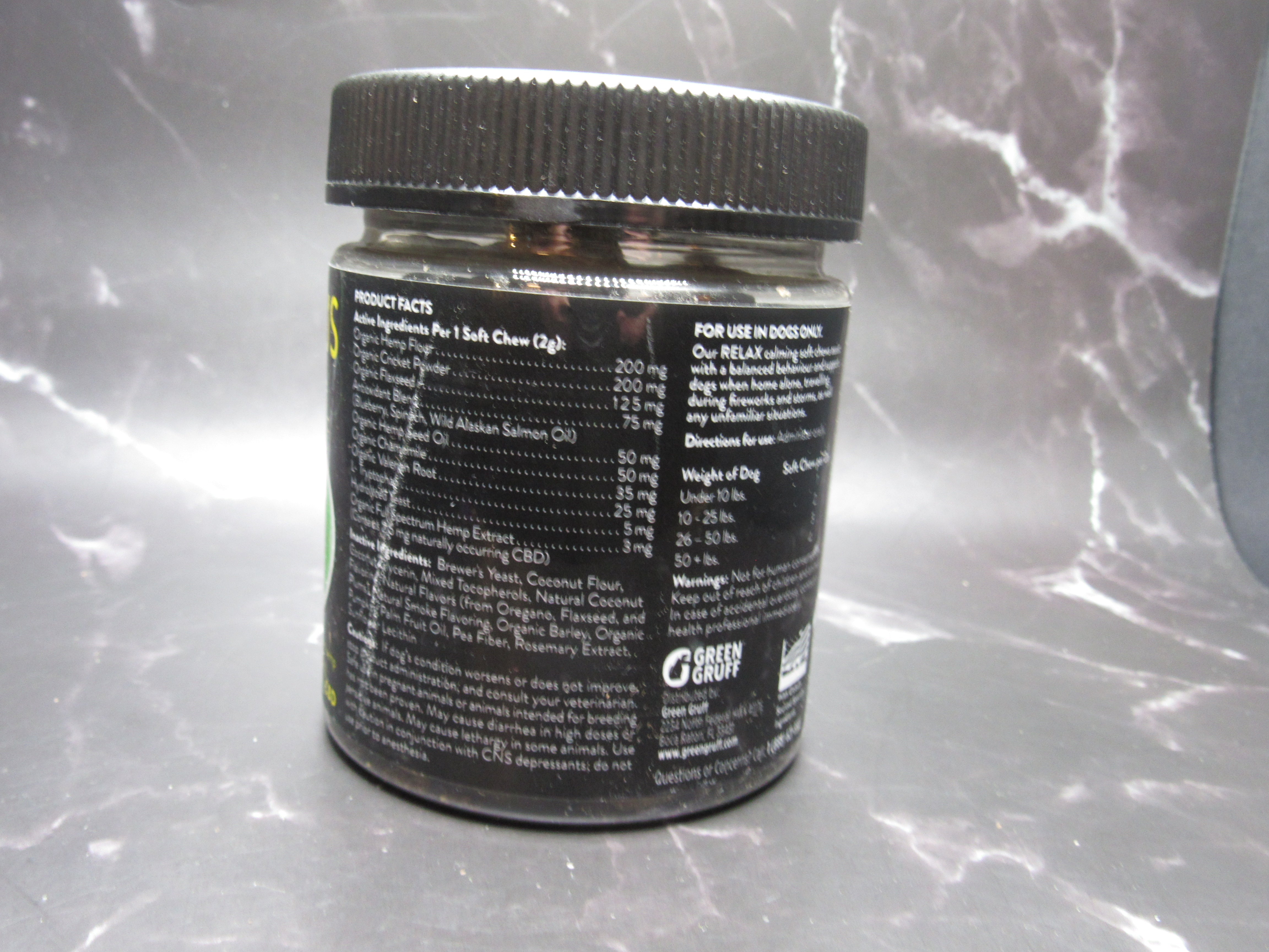 Green Gruff RELAX PLUS Calming Chews for Dogs – Coconut Pumpkin Flavor (90 Soft Chews)